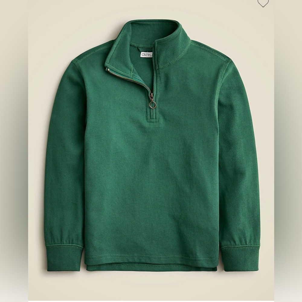 Kids' relaxed-fit half-zip pullover from Crewcuts in classic pine green  boys XL